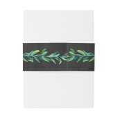 Laurel Wreath Olive Leaf Branch Modern Chalkboard Uitnodigingen Wikkel (Achterkant Voorbeeld)