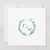 Laurel Wreath Olive Leaf Branch Modern Square Kaart (Achterkant)