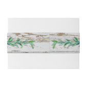 Laurel Wreath Olive Leaf Branch Modern Wood Uitnodigingen Wikkel (Achterkant Voorbeeld)