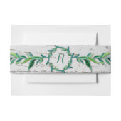 Laurel Wreath Olive Leaf Branch Modern Wood Uitnodigingen Wikkel (Voorkant Voorbeeld)