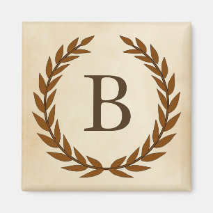 Laurel Wreath op Initiaal B van het Parchment Mono Magneet