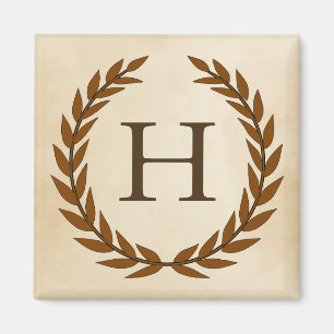 Laurel Wreath op Initiaal H van het Parchment Mono Magneet