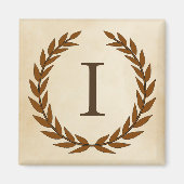 Laurel Wreath op Initiaal I van het Parchment Mono Magneet (Voorkant)
