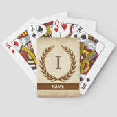 Laurel Wreath op Initiaal I van het Parchment Mono Pokerkaarten (Achterkant)