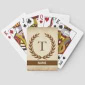 Laurel Wreath op Initiaal T van het Parchment Mono Pokerkaarten (Achterkant)