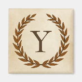 Laurel Wreath op Initiaal Y van het Parchment Mono Magneet (Voorkant)