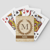 Laurel Wreath Sheet Music Monogram Initiaal M Pokerkaarten (Achterkant)