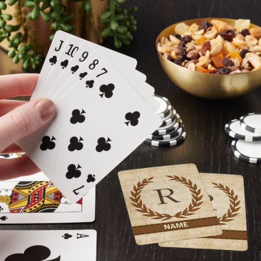 Laurel Wreath Sheet Music Monogram Initiaal R Pokerkaarten (Insitu)