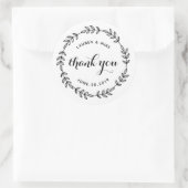 Laurel Wreath Trouwgunst Dank u Ronde Sticker (Tas)