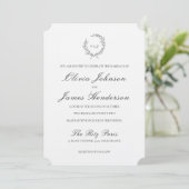 Laurel Wreath Wedding Invitation Kaart (Staand voorkant)