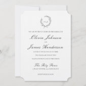 Laurel Wreath Wedding Invitation Kaart (Voorkant)
