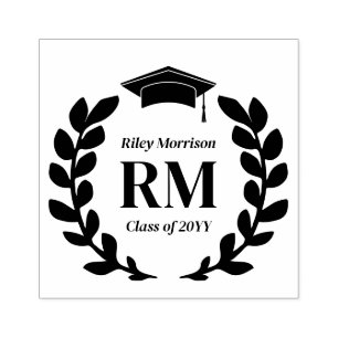 Laurel Wreatmonogram Afstuderen klasse van Rubberstempel