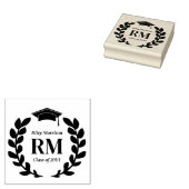 Laurel Wreatmonogram Afstuderen klasse van Rubberstempel (Gestempeld)