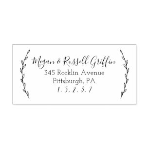 Laurels gepersonaliseerde adresstempel 	rubberstempel