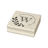 Laurels laat Monogram retouradres Rubberstempel (Stempel)