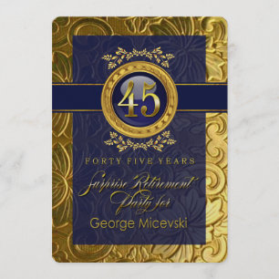 Lauren4 Elegant Glamor Embossed Retirement Party Kaart