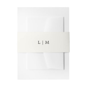 Lauren Cream Monogram Elegante Bruiloft Uitnodigingen Wikkel