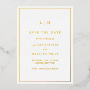 Lauren Elegant Wedding Save the Date Folie Uitnodiging