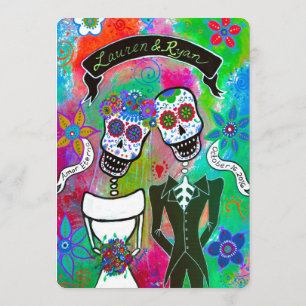 Lauren en Ryan DOD Wedding Invitation Kaart