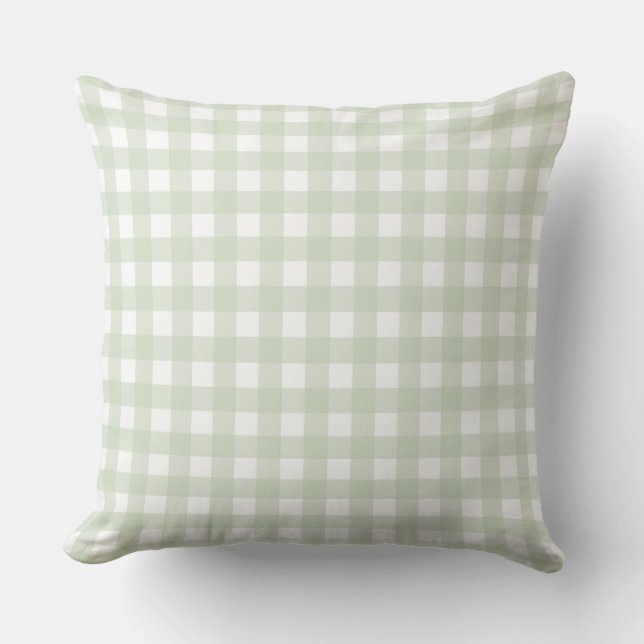 Lauren Gingham Pastel Green Kussen (Voorkant)