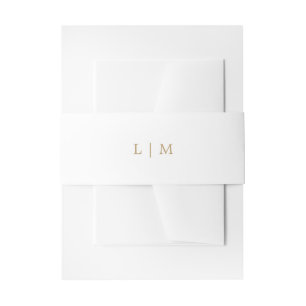 Lauren Gold Monogram Elegante bruiloft Uitnodigingen Wikkel