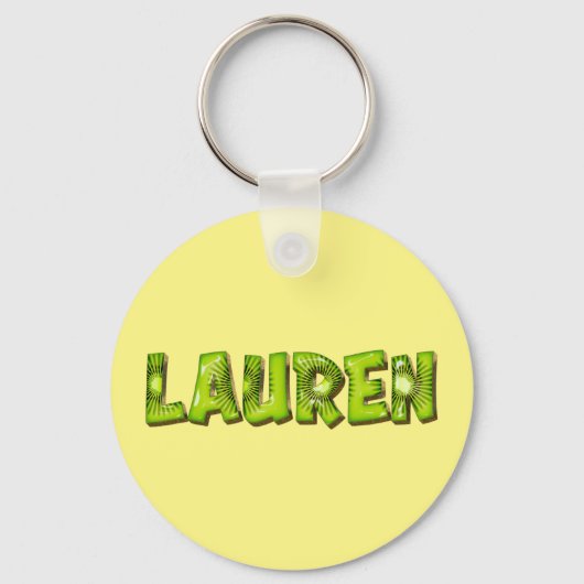 Lauren Name Kiwi Design Porte-clés (Recto)