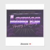 Lauren Prénom lila retro Sticker (Feuille)