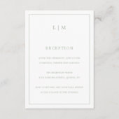 Lauren Sage Groen Monogram Elegante Bruiloft Informatiekaartje (Voorkant)