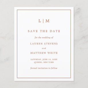 Lauren Terracotta Budget Bruiloft Save the Date