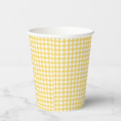 Lauren Yellow Gingham Paper Cups Papieren Bekers (Rechts)