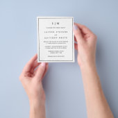 Lauren Zwart en Wit Budget Bruiloft Uitnodiging Flyer (Hand)