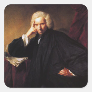 Laurence Sterne (schilderij van Sir Joshua Reynold Vierkante Sticker