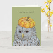 Laurent la carte de voeux de hibou de l'Oural (Fleur jaune)