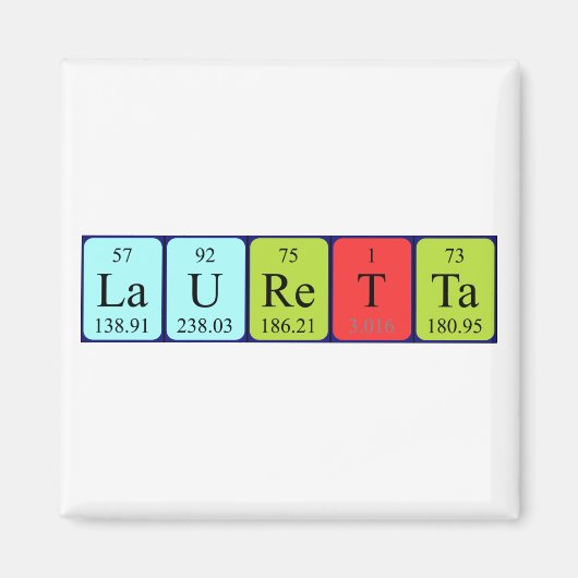 Lauretta periodieke lijstnaam magnet magneet (Voorkant)