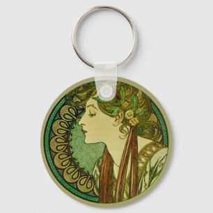 Laurier, de Jugendstil van Alphonse Mucha Vintage Sleutelhanger