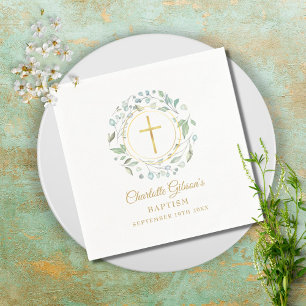 Laurier Garland Nepgoud Folie Doop Christening Servet