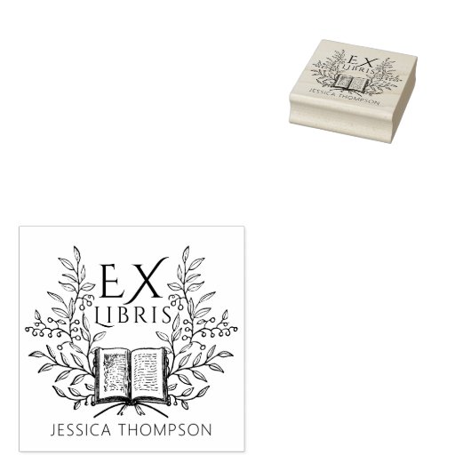 laurierboek ex libris 	rubberstempel (Gestempeld)