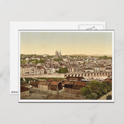 Lausanne, algemeen uitzicht, meer van Genève, Zwit Briefkaart (Voorkant / Achterkant)