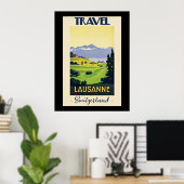 Lausanne, poster de voyage Suisse (Bureau à domicile)