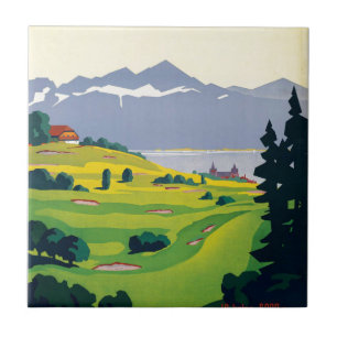  Lausanne Zwitserland Golf Travel Tegeltje