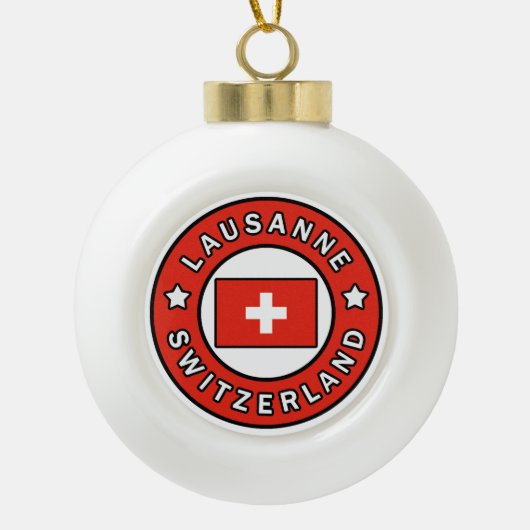 Lausanne Zwitserland Keramische Bal Ornament (Voorkant)