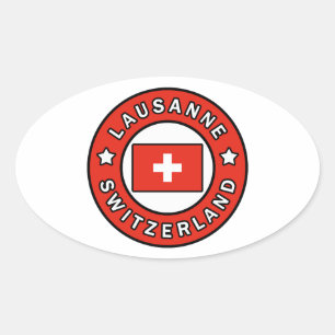 Lausanne Zwitserland Ovale Sticker
