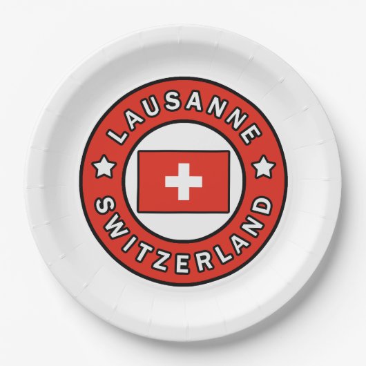 Lausanne Zwitserland Papieren Bordje (Voorkant)