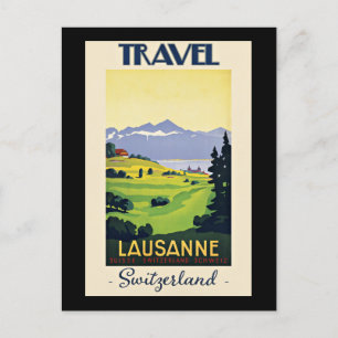 Lausanne, Zwitserland reisposter Briefkaart