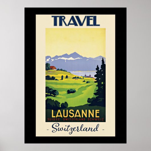 Lausanne, Zwitserland reisposter Poster (Voorkant)