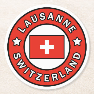 Lausanne Zwitserland Ronde Kartonnen Onderzetter
