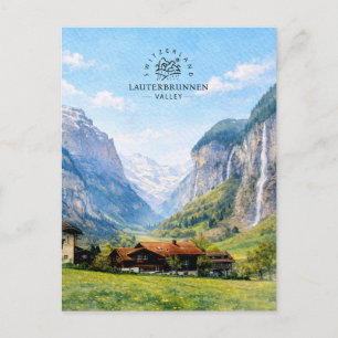 Lauterbrunnen dal Zwitserland Aquarel Briefkaart