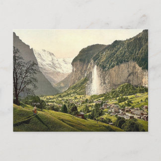 Lauterbrunnen Valley with Staubbach, Bernese Oberl Briefkaart