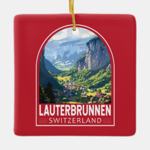 Lauterbrunnen Zwitserland Reizen Kunst Vintage Keramisch Ornament