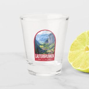 Lauterbrunnen Zwitserland Reizen Kunst Vintage Shot Glas